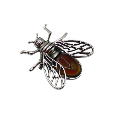 Tiger's Eye Bee Brooch